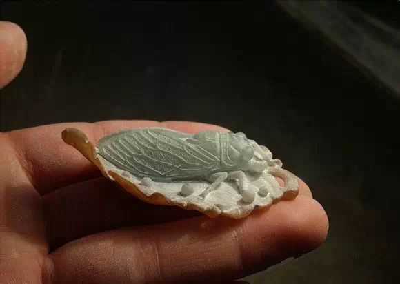 把一块普通的翡翠原石雕刻一只“蝉”，是不是感觉玉石雕刻很简单